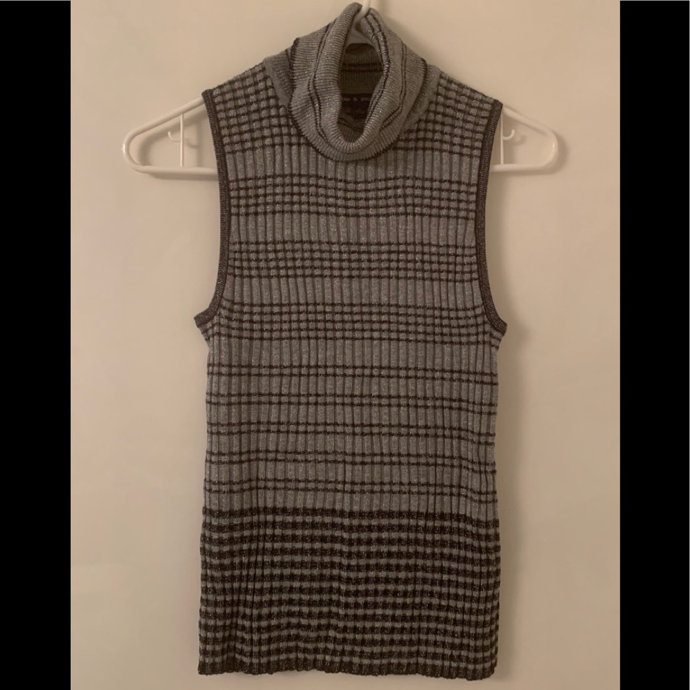 Cable & Guage Black and Silver sleeveless top